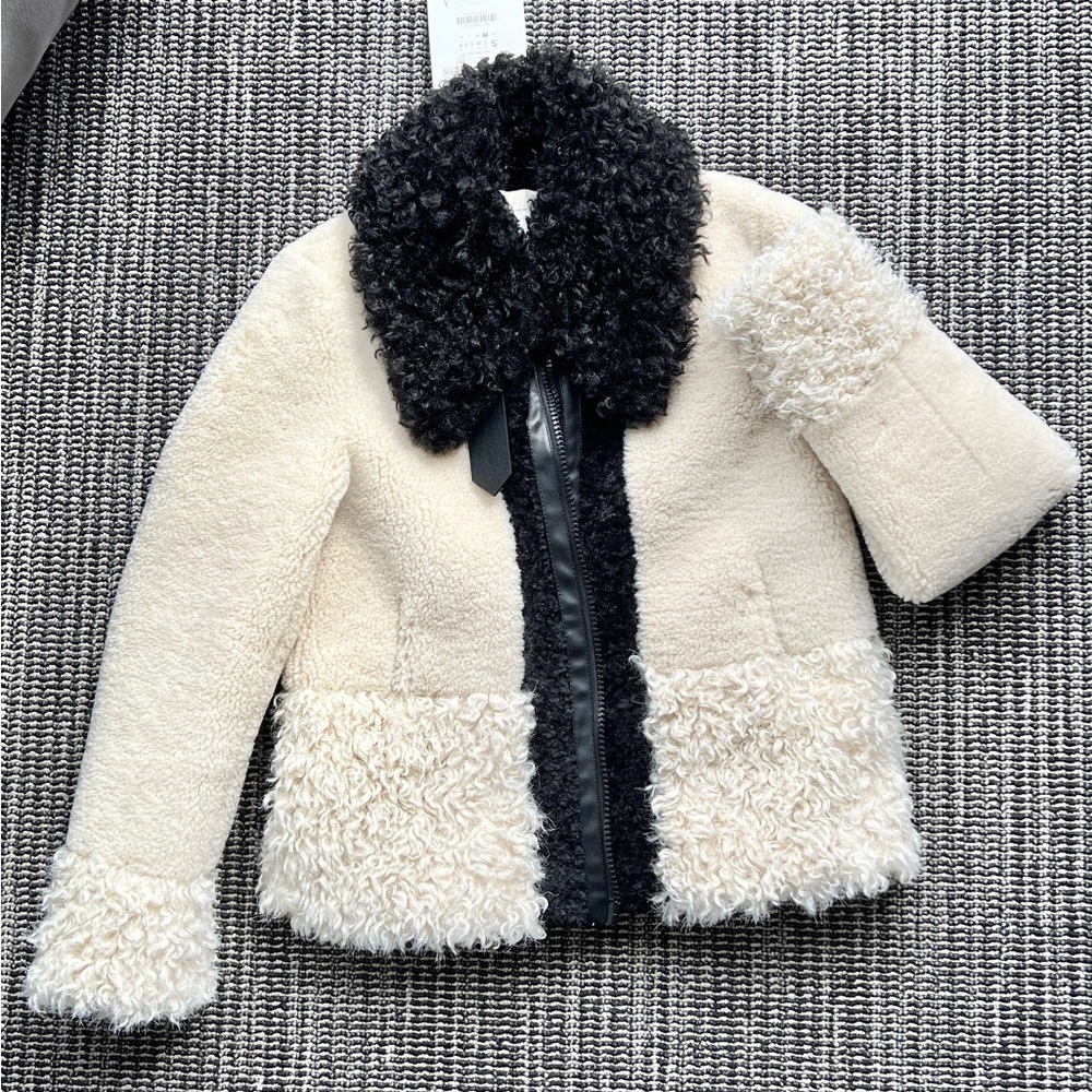 BNWT ZARA FAUX FUR PATCHWORK JACKET